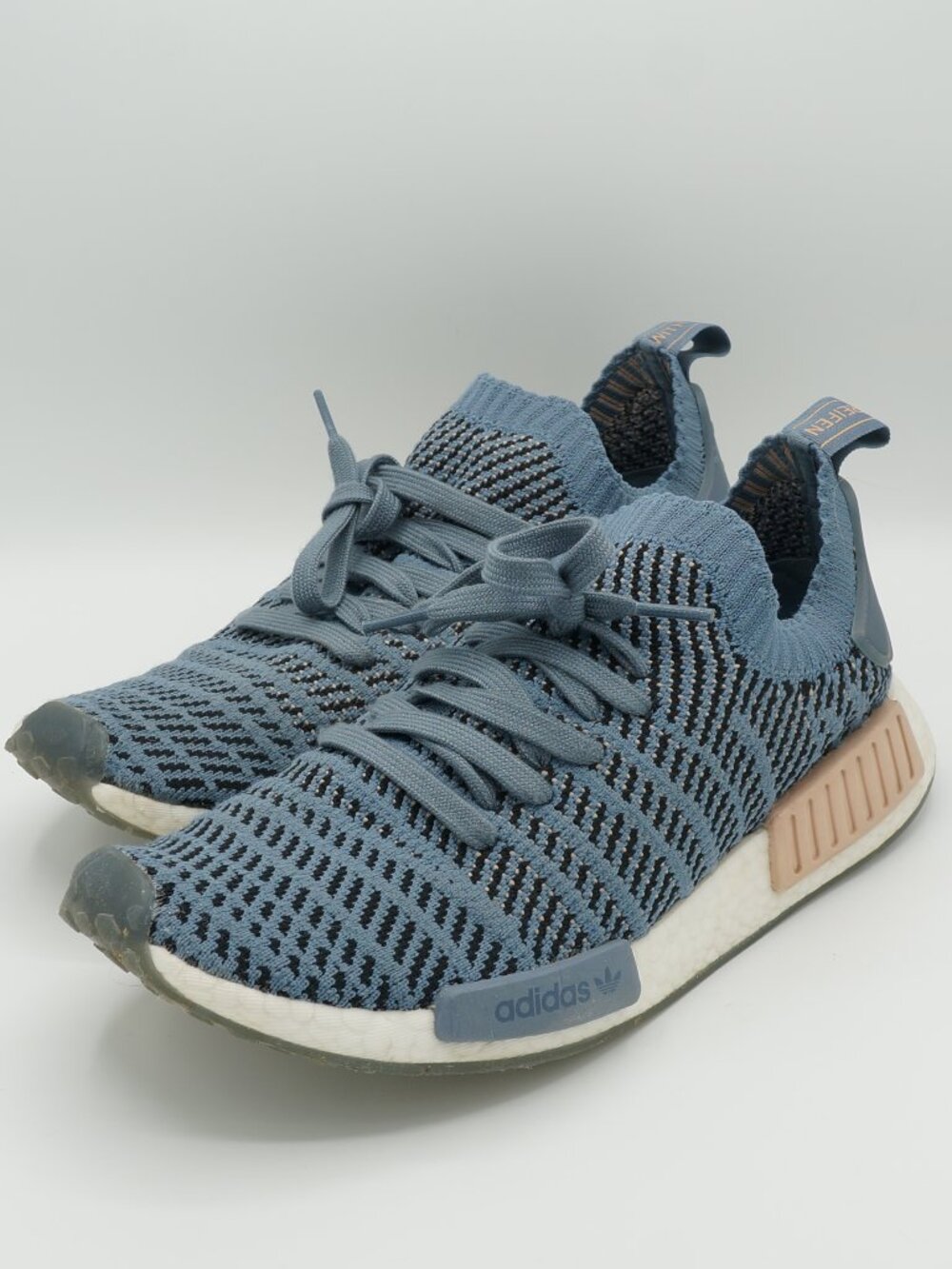 Adidas NMD_R1 STLT Primeknit Women's Size 10.5 Raw Steel Blue Ash CQ2029
